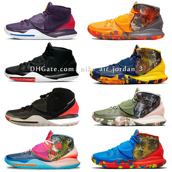 

2020 mens kyrie pre-heat 6 beijing guangzhou designer sneakers kyrie 6s heal the world women kids boys sports basketball shoes size us4-12, Black