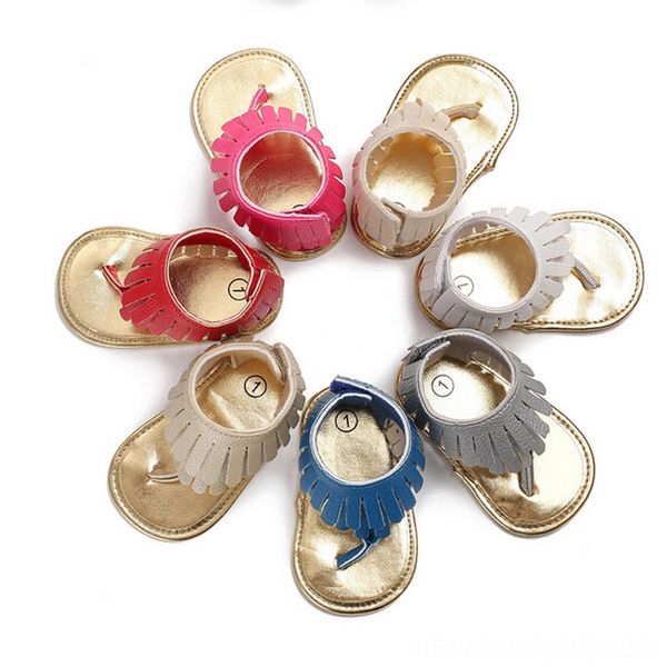 

pudcoco brand new baby girls kids sandals tassel anti-slip summer crib shoes sandals shoes soft sole prewalkers, Black;red