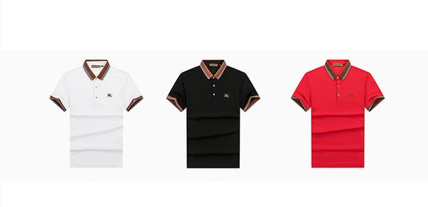 

burberri british brand polo mens designer t-shirt luxury fashion business polo classic casual polo fashion simple t-shirt sports t-shirt, White;black