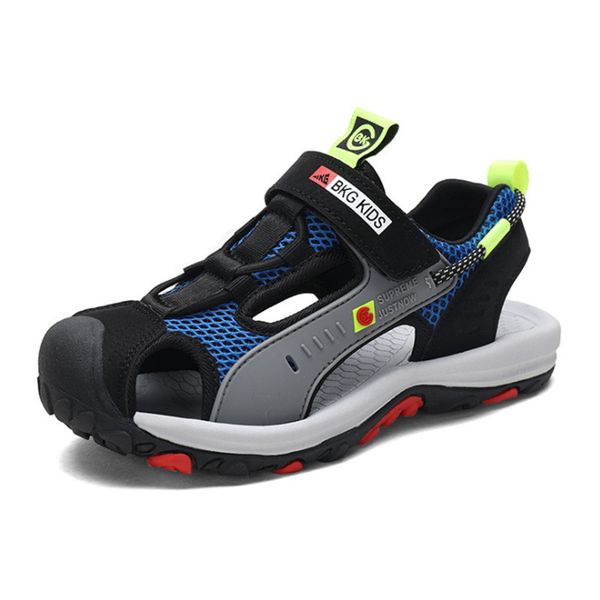 

dimi 2020 summer children's shoes fashion boy beach sandals breathable mesh rubber non-slip outdoor kids sandals, Black;red