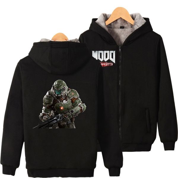 

eternal trend 2019 doom shirt thickening zipper sweater t shirts, Black