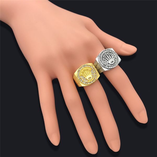 

мода хип-хоп / рок корона кольцо для мужчин и женщин золотое кольцо ювелирные изделия, Slivery;golden