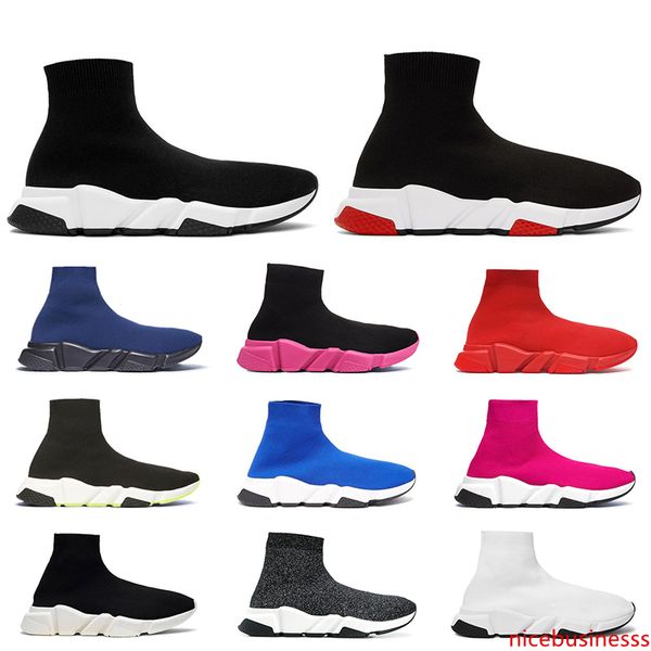 

2020 men women designer socks shoes speed trainer triple black white glitter pink blue fashion luxury mens trainers casual canvas sneakers