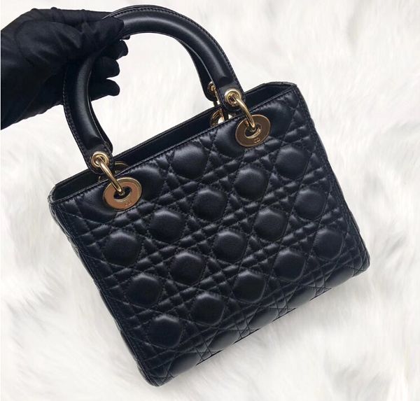 

Hot ale doir heep kin leather lady large plaid bag patent leather tote bag with charm lamb kin mi bag 24 12 20 cm