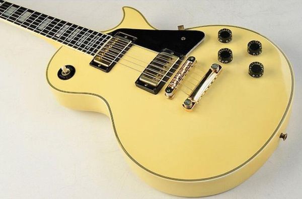 

custom electric guitar, ebony, white, randy rhoads, upgrded quality hardwares