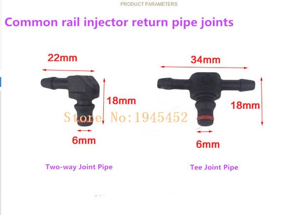 

common rail injector return oil backflow pipe connector plastic two way and tee joint fitting for b-osch injectors