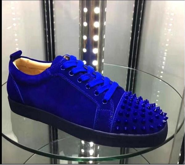 

designer sneakers low cut spikes flats shoes red bottom for men and women leather sneakers party designer shoes mx06, Black