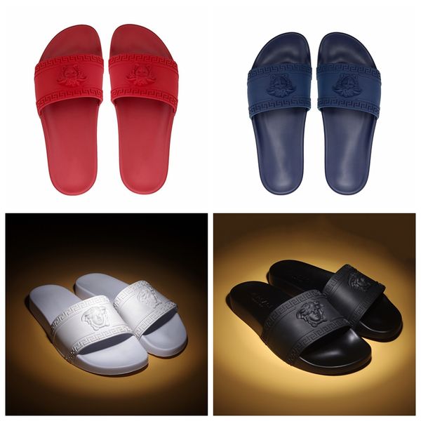 

Luxury de igner lipper men women ummer black white red blue beach medu a lide fa hion cuff andal indoor hoe ize36 46