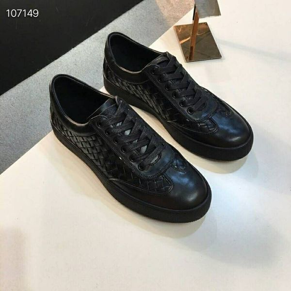 

2019 new arrival fashion men casual shoes luxury designer genuine leather complication solid shoes size:38~44, Black