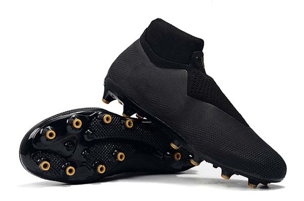 

boutique men knitted fg/ag football shoes outdoor vision college mg shadow series black gold football boots