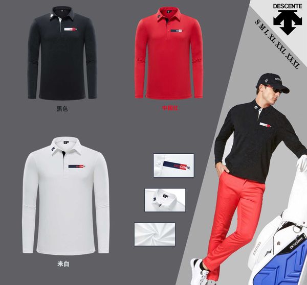 

golf dress men's long sleeve golf t-shirt, Black;blue