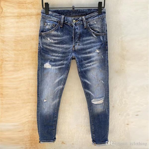 

дизайнерские мужские брюки дизайнерские джинсы налейте людей slim-подходят мотоцикл байкер джинсы для мужчин мода дизайнер хип-хоп мужские д, Blue