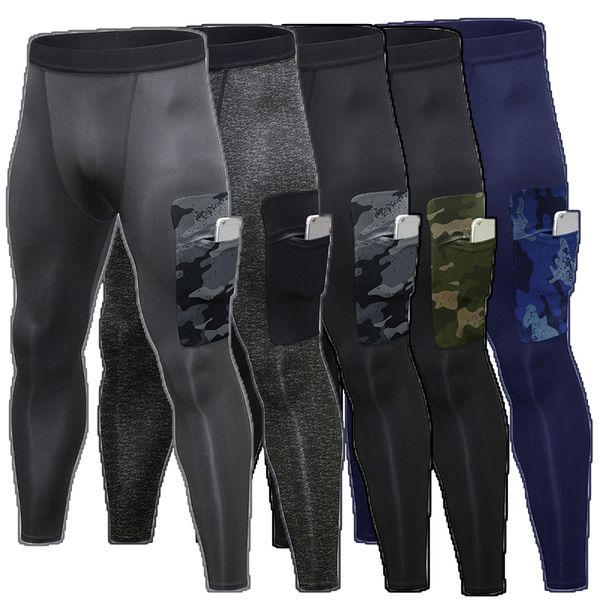 

new zipper pocket pants for men quick dry jogging gym fitness clothing training sport trouser running leggings male sports pants, Black;blue