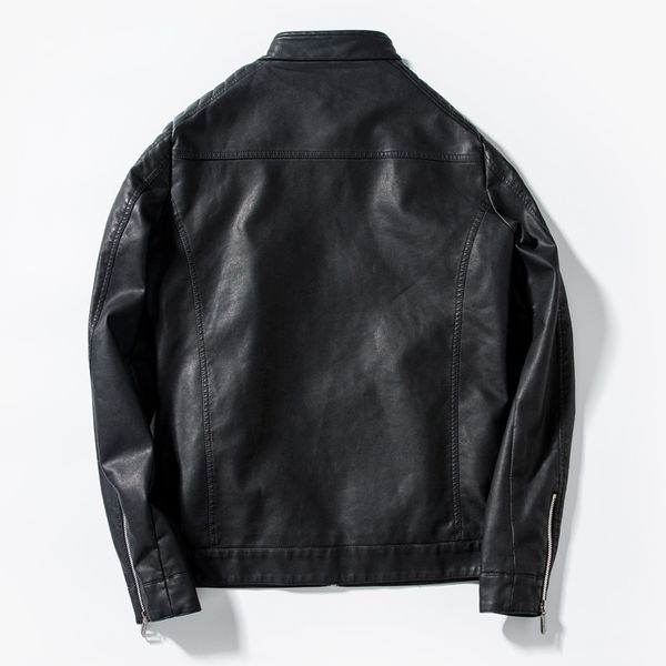 

2018 men's leather jacket design stand collar coat men casual motorcycle leather coat mens sheepskin jackets windbreaker coats, Black;brown