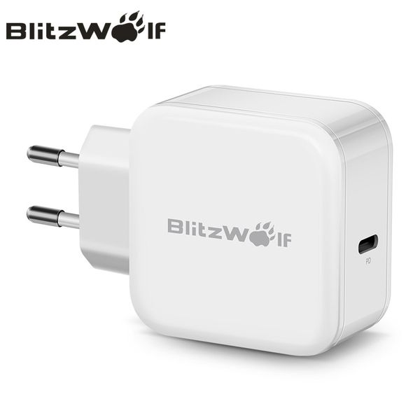 

blitzwolf usb type-c pd 30w fast charging mobile phone wall travel charger adapter for iphone 11 pro x max macbook smartphone