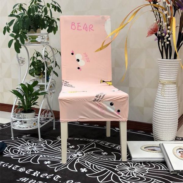 

chair covers pink cute fashion universal size big elastic cover stretch seat slipcovers for dining room homestay