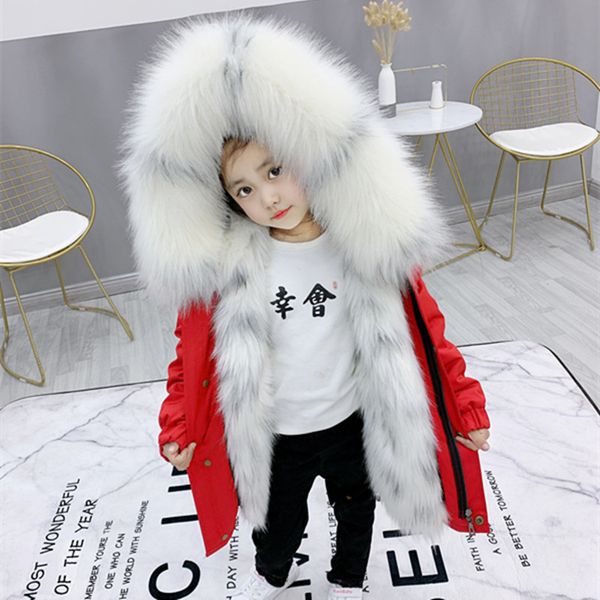 

cold winter removable fur liner -30degrees gilrs fur coat children fox fur kids jacket warm parkas boys girls jacket, Blue;gray