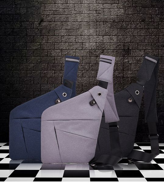 

fabra anti-theft men messenger shoulder bags men chest pack men retro trapezoid sharp crossbody bag motorcycle sling bag black