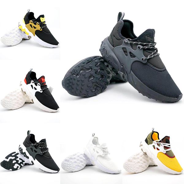 

2019 Air Presto React Running Shoes Men Women Black White Oreo Gold Yellow Casual Designer Trainer Sport Sneaker Size 36-45
