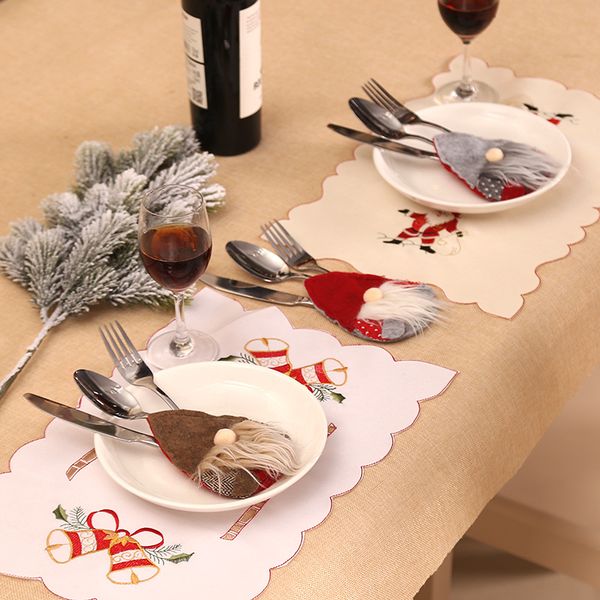

Santa hat Christmas Cutlery Napkins Silverware bag Decorations