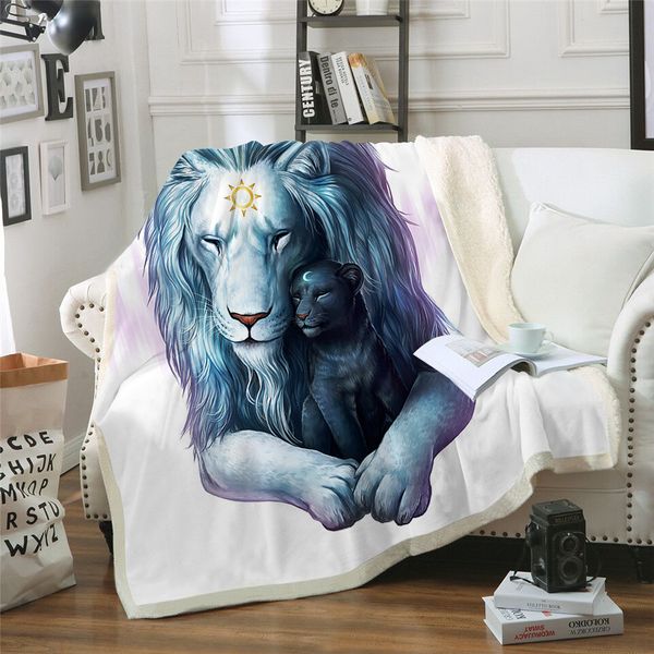 

beddingoutlet child of light lion printed velvet plush throw blanket bedspread for kids girls sofa sherpa blanket couch quilt