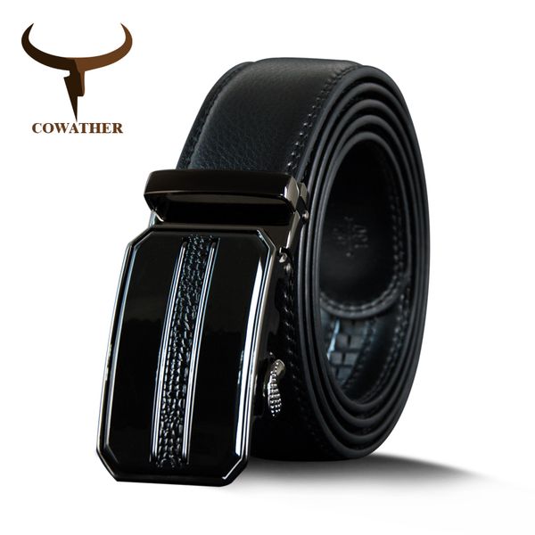

cowather belt men cow genuine leather luxury belts for men automatic buckle strap male metal buckle strap new cz083, Black;brown