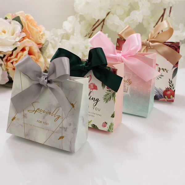 

10 pcs upscale european famingos candy bag french thank you wedding favors gift box package birthday party favor bags
