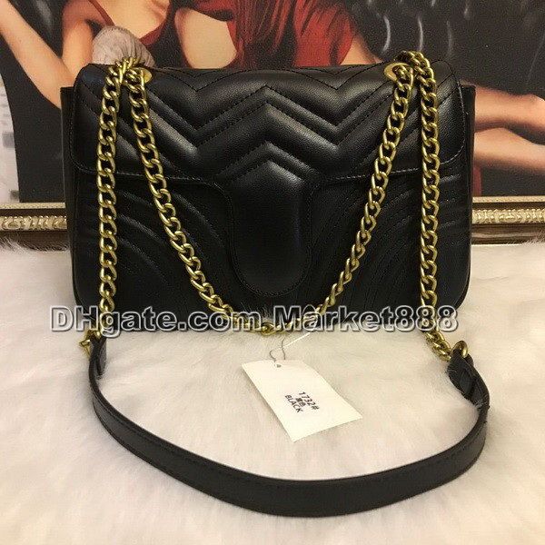 

fashion 5colors famous women designer shoulder bag marmont leather chain bag pure color womens handbags crossbody bag purse #88g7022