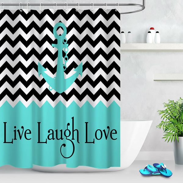 2019 Anchor Live Laugh Love Durable Fabric Mold Proof Bathroom
