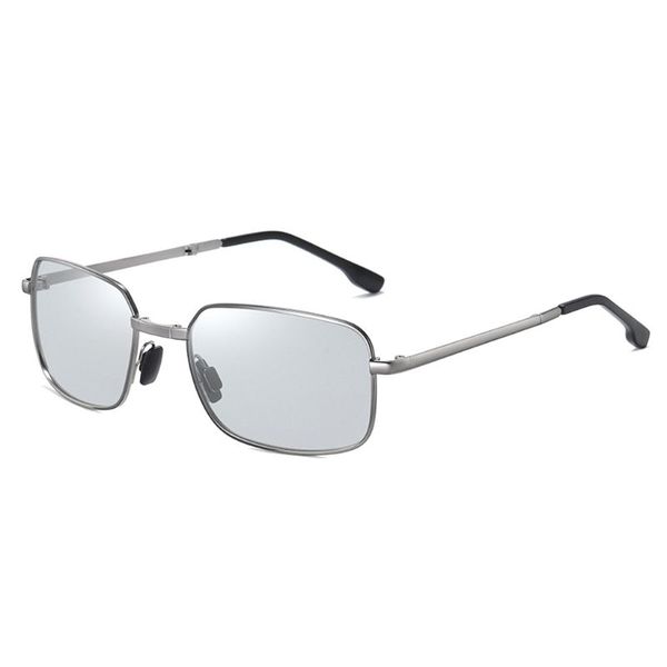 

men pchromic foldable sunglasses with polarized lens metal frame protection, White;black