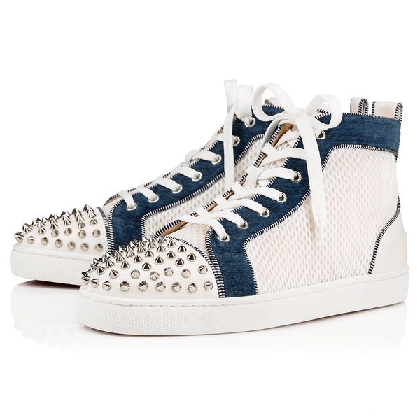 

10colors women shoes red bottom studded spikes low cut fashion red soles leather mens womens flat bottoms luxury shoes party lovers sneakers, Black