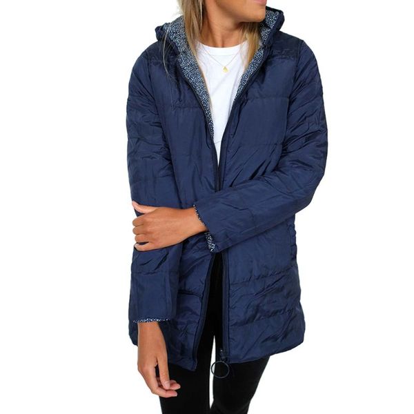 

women winter two-way hollow cotton reversible coat leopard thicken warm pockets zippered hooded cotton-padded jacket overcoat, Tan;black