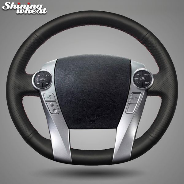 

bannis black leather car steering wheel cover for prius 2009-2015 aqua 2014-2015