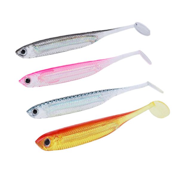 

fishing equipment t-tail 4-color 7.5cm/2.2g bait pvc soft bait sale