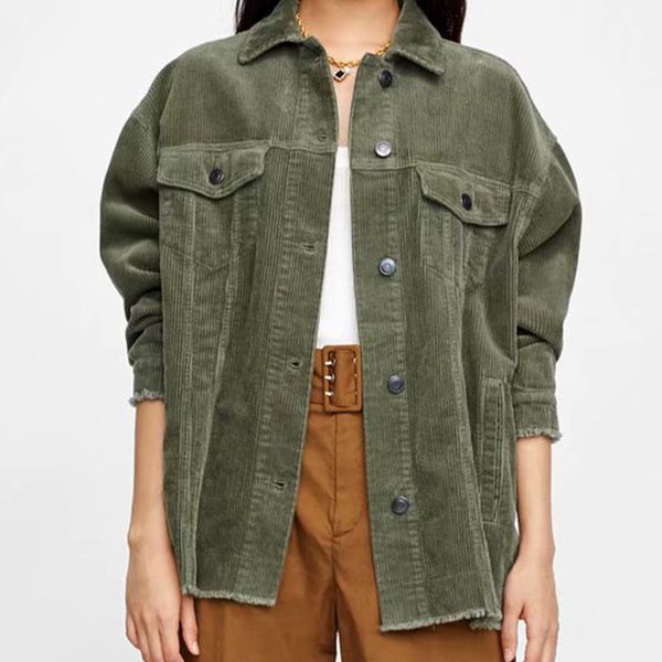 

autumn coat corduroy jackets women outwear for ladies female army-green fashion jackets autumn casual coat outwear femme, Black;brown
