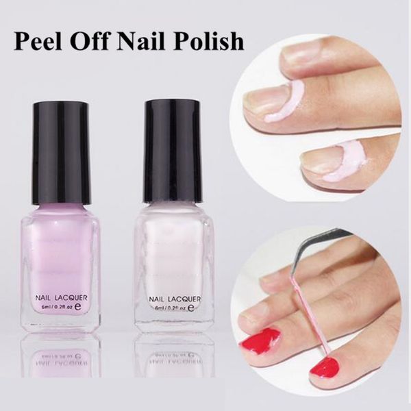 

2 colors 6ml peel off liquid nail art tape latex tape finger skin protected palisade easy clean base coat care nail polish