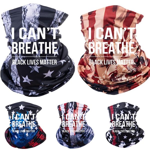 

i cant breathe shipping 2020 trump face mask washable american election printing dustproof magic scarves outdoor cycling neck bandana #23380, Blue;black