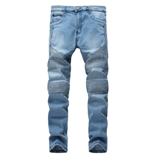 Мужские джинсы Байкерские джинсы Модные хип-хоп узкие джинсы для мужчин Уличная одежда Хип-хоп стрейч Hombre Тонкие брюки