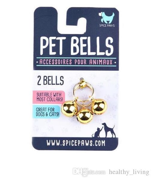 

2pcs pack pet bells new gold and silver plating cat belt collars diy pet supplies decor bells collar cloth decoration dhl free