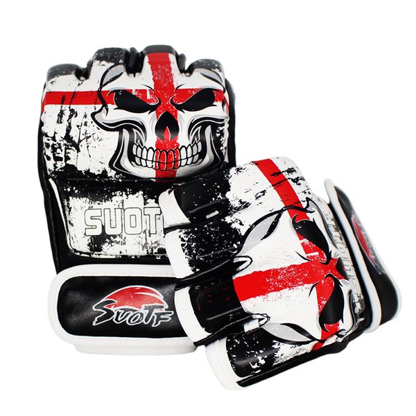 suotf MMA Schädel Boxen Kampftraining Halbfinger Training Taekwondo Handschuh verschleißfest Tiger Muay Thai Handschuhfach Sanda mma T191226