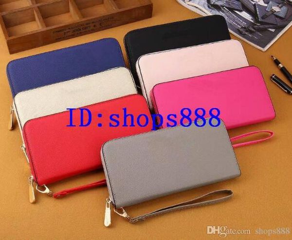 

2020 famous brand fashion zipper luxury designer women wallet lady ladies leather long purse 0033 wallet, Red;black