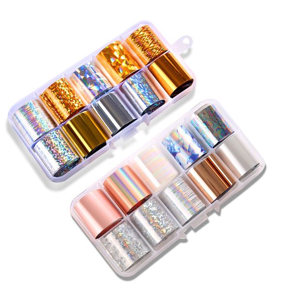 

nail foil set transparent ab color 2.5*100cm nail art transfer sticker manicure diy adhesive decals, Black