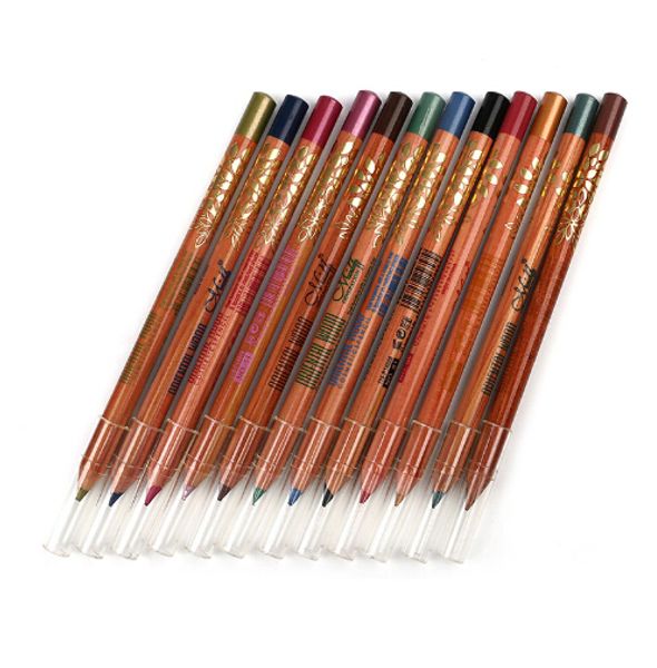

menow 12 colors/set silky wood for mix-colored eye pencil long lasting waterproof eyeliner smudge-proof cosmetic makeup set