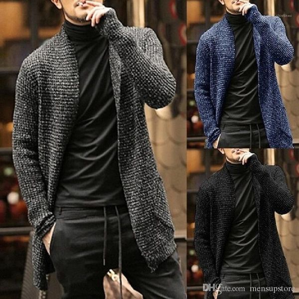 

long cardigans spring designer fashion casual sweatshirts mens autumn solid, Black