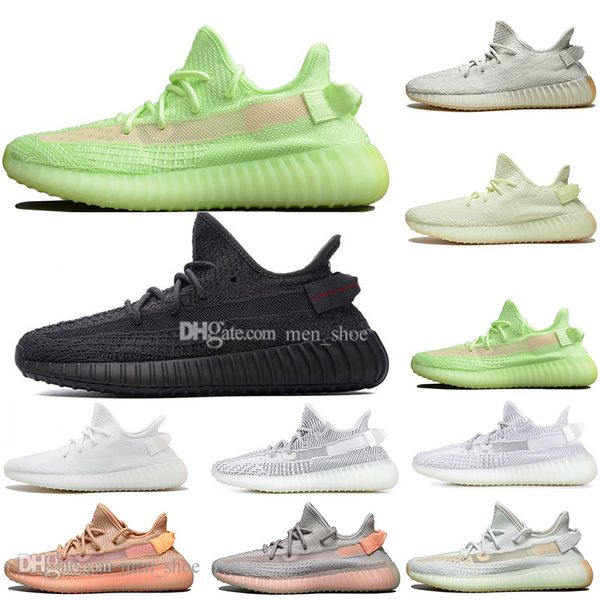 

kanye west clay v2 static reflective gid glow in the dark mens running shoes hyperspace true form women men sport designer sneakers