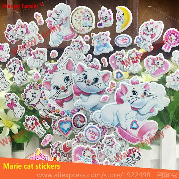

cartoon bubble stickers marie cat stickers,very cute mary cat stickers for kids birthday present classic toys decor