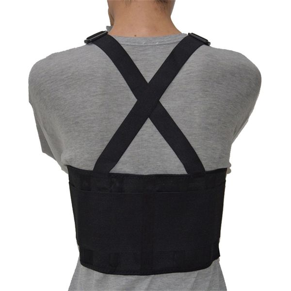 

men women orthopedic back support brace widened waist support belt lower back belt spine lumbar corset, Black;gray
