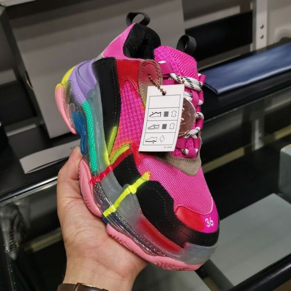 

fashion luxury designer women casual sneakers fashion wild triple s sneakers ladies designer sport shoes size 35-42 type1, Black