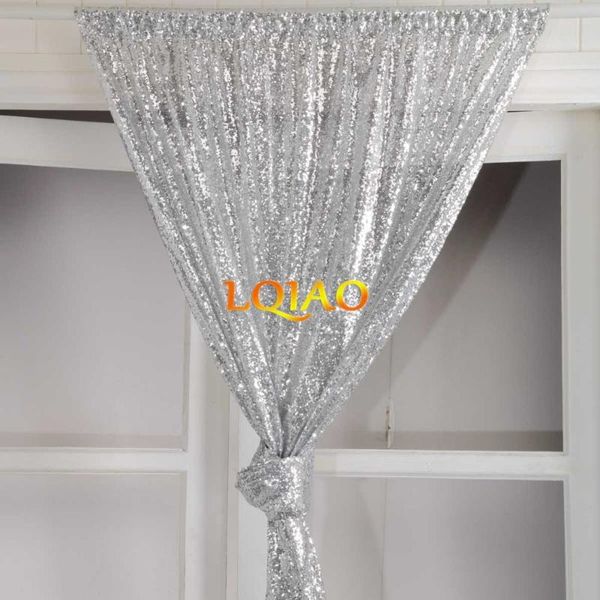 

2018 perfectly 4ftx8ft silver sequin fabric background p booth backdrop wedding curtain for christmas/wedding decor