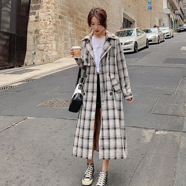 

tvvovvin windbreaker female fashion casual wild 2019 autumn new trench coat for women korean style for women c854, Tan;black